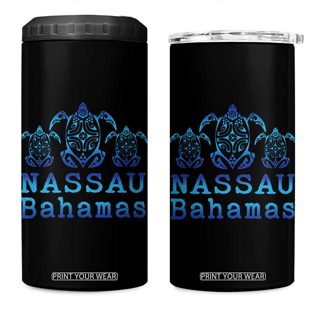 Nassau Souvenir 4 in 1 Can Cooler Tumbler Sea Turtle Bahamas Beach Vacation TS10 One Size: 16 oz Black Print Your Wear