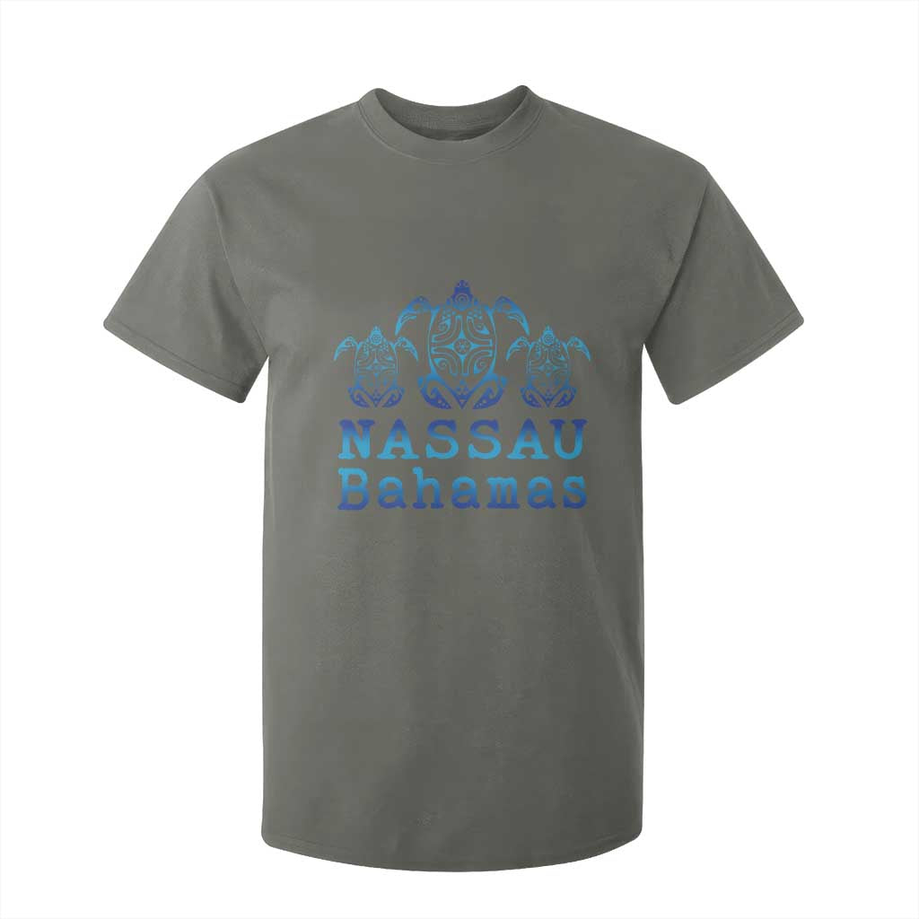 Nassau Souvenir T Shirt For Kid Sea Turtle Bahamas Beach Vacation TS10 Military Green Print Your Wear