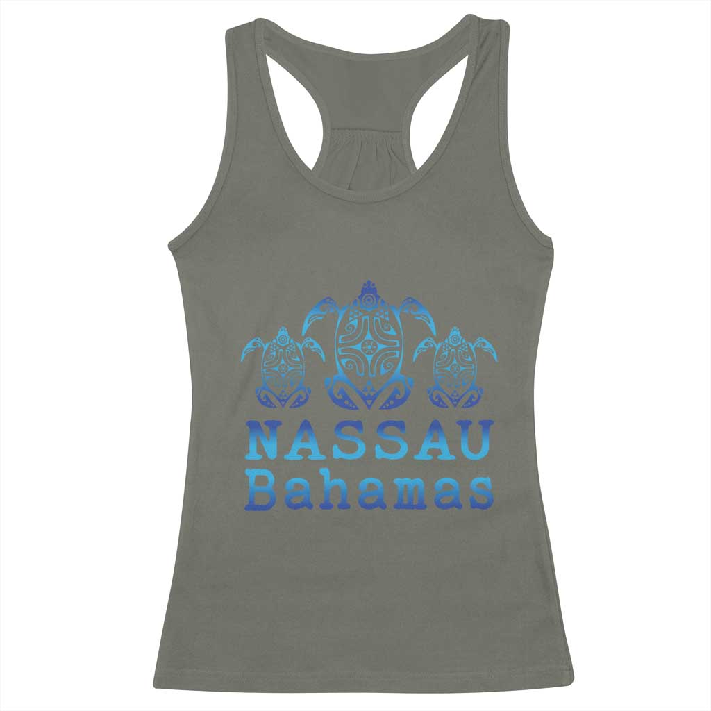 Nassau Souvenir Racerback Tank Top Sea Turtle Bahamas Beach Vacation TS10 Military Green Print Your Wear