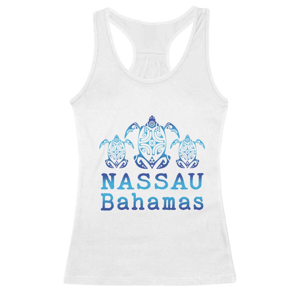 Nassau Souvenir Racerback Tank Top Sea Turtle Bahamas Beach Vacation TS10 White Print Your Wear