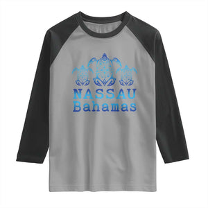 Nassau Souvenir Raglan Shirt Sea Turtle Bahamas Beach Vacation TS10 Sport Gray Black Print Your Wear