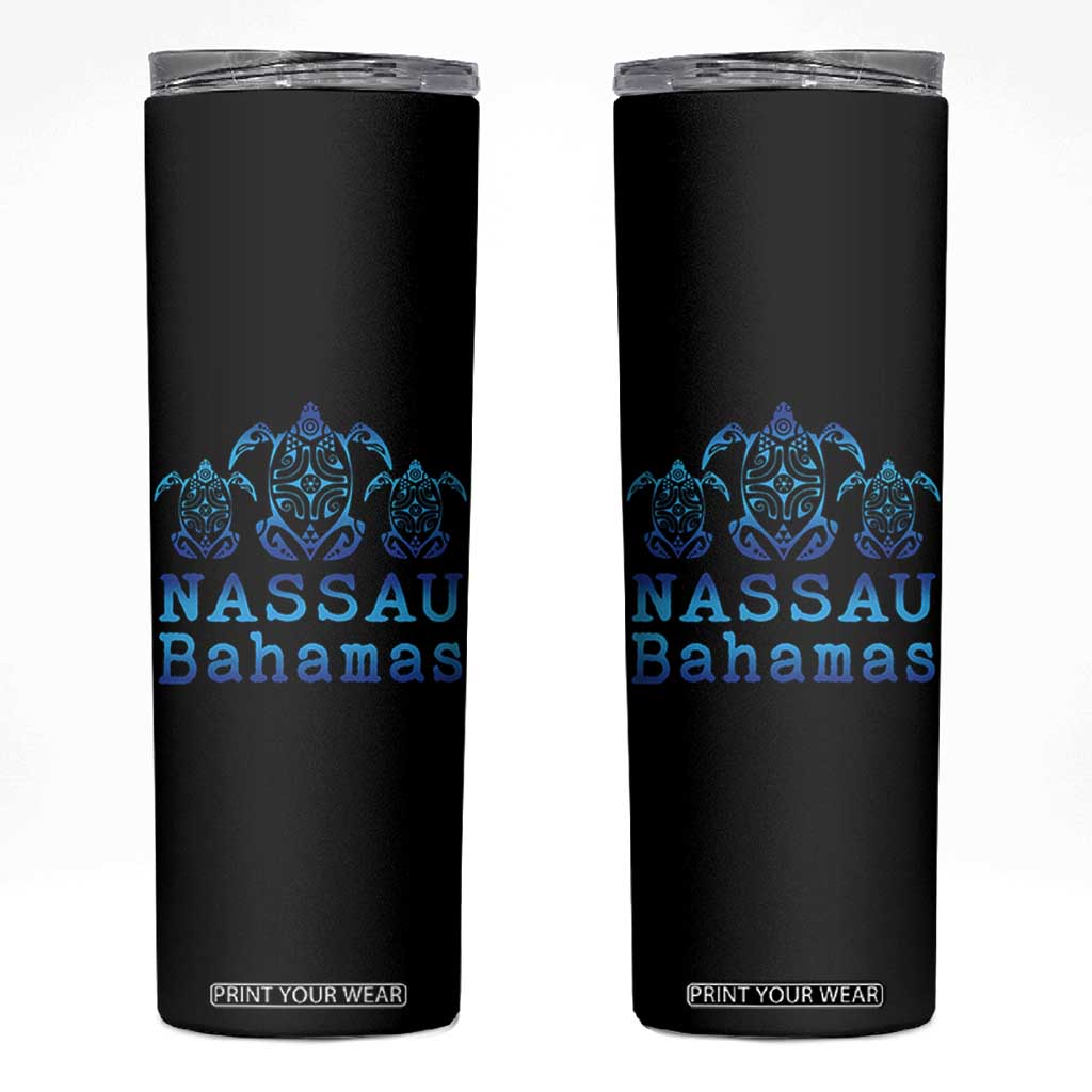 Nassau Souvenir Skinny Tumbler Sea Turtle Bahamas Beach Vacation TS10 Black Print Your Wear