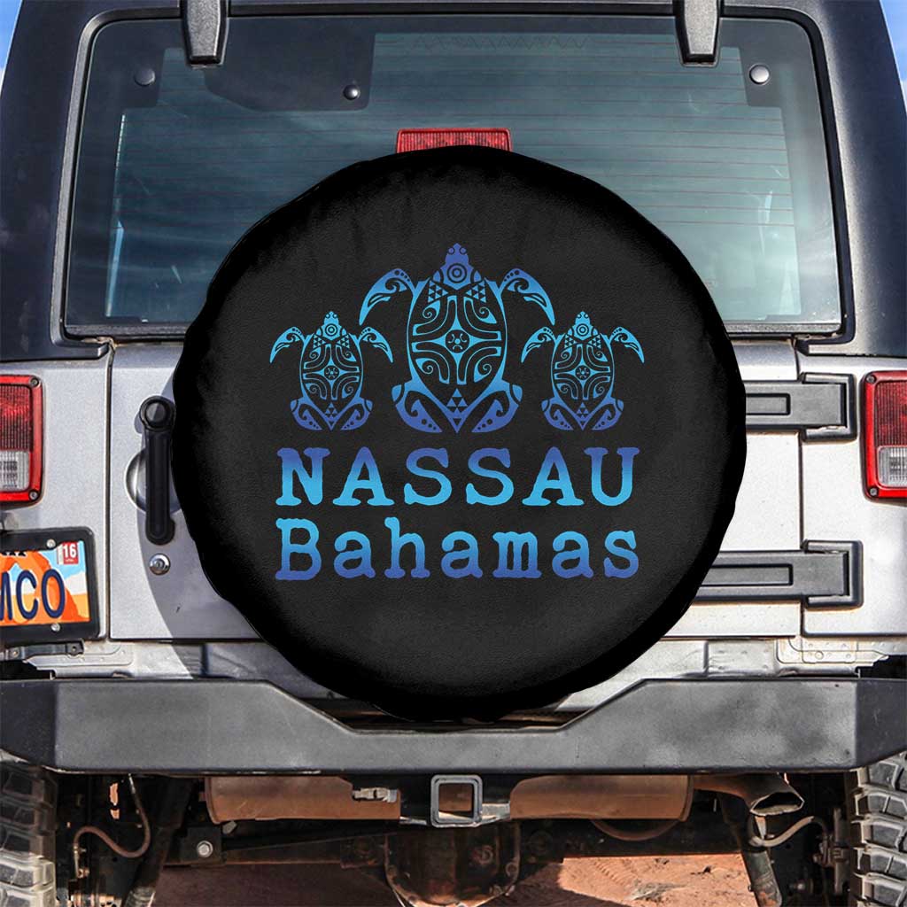Nassau Souvenir Spare Tire Cover Sea Turtle Bahamas Beach Vacation TS10 No hole Black Print Your Wear