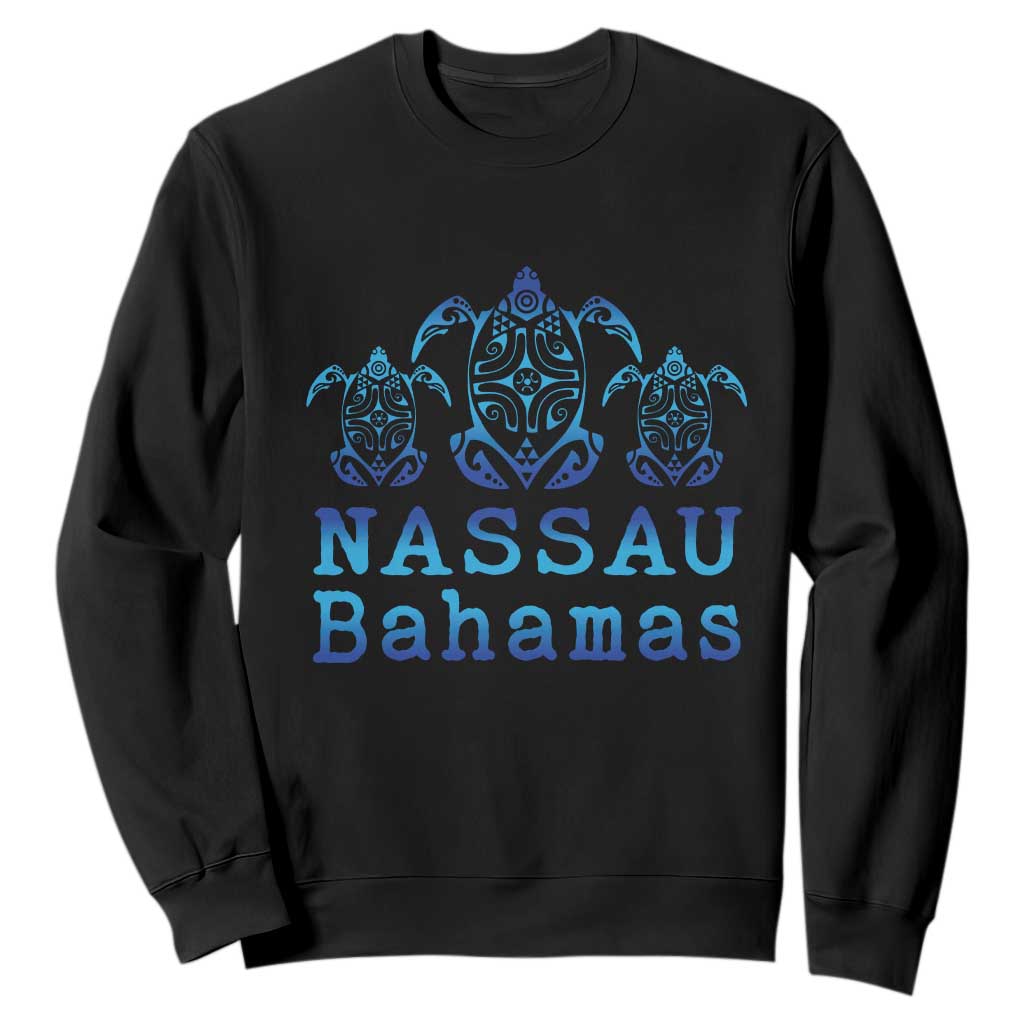 Nassau Souvenir Sweatshirt Sea Turtle Bahamas Beach Vacation TS10 Black Print Your Wear