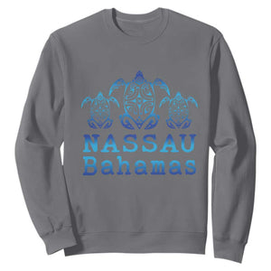 Nassau Souvenir Sweatshirt Sea Turtle Bahamas Beach Vacation TS10 Charcoal Print Your Wear