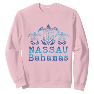 Nassau Souvenir Sweatshirt Sea Turtle Bahamas Beach Vacation TS10 Light Pink Print Your Wear