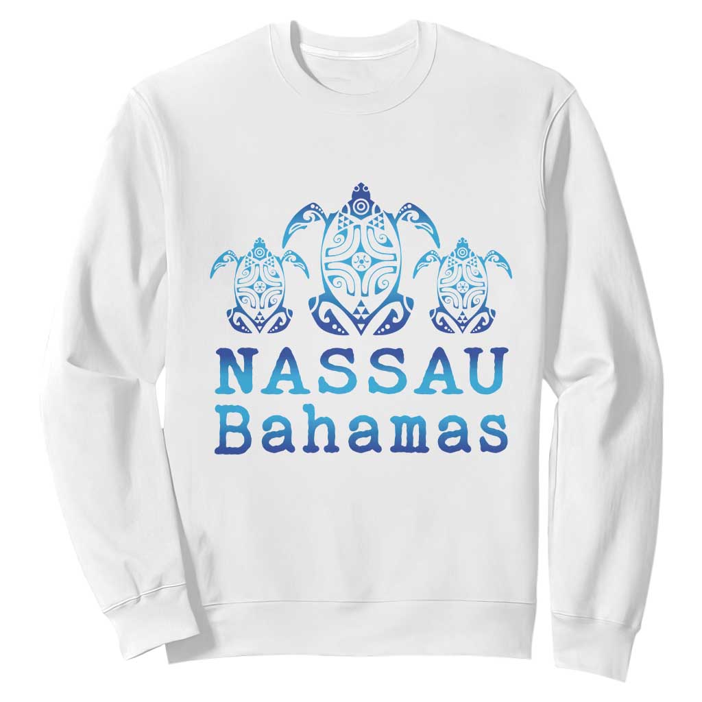 Nassau Souvenir Sweatshirt Sea Turtle Bahamas Beach Vacation TS10 White Print Your Wear