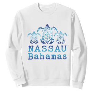 Nassau Souvenir Sweatshirt Sea Turtle Bahamas Beach Vacation TS10 White Print Your Wear