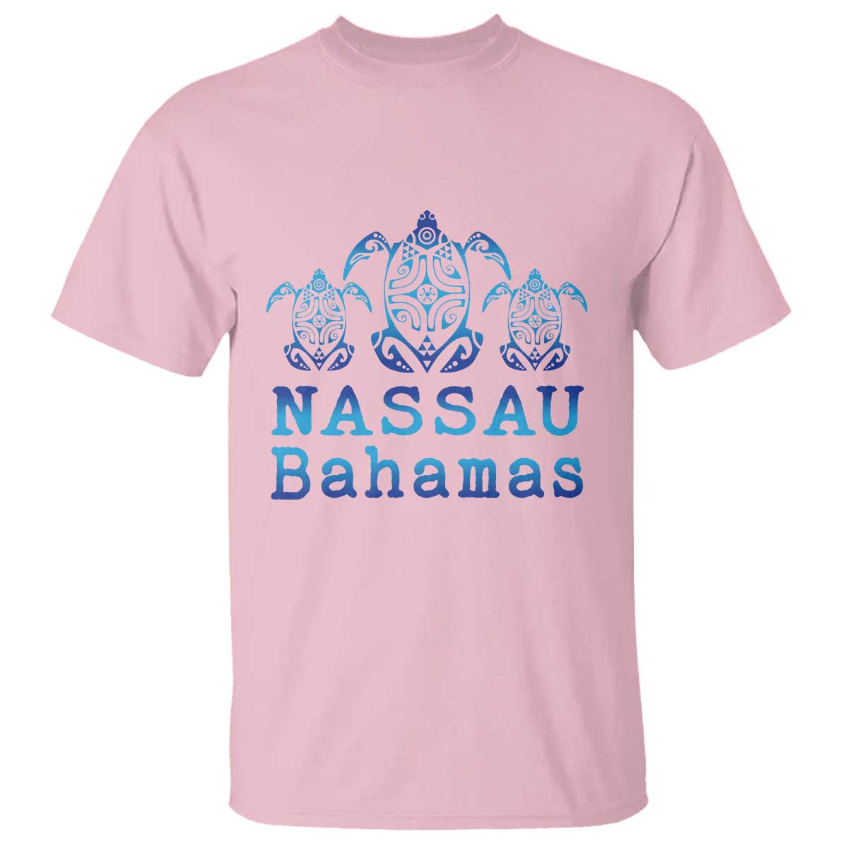 Nassau Souvenir T Shirt Sea Turtle Bahamas Beach Vacation TS10 Light Pink Print Your Wear