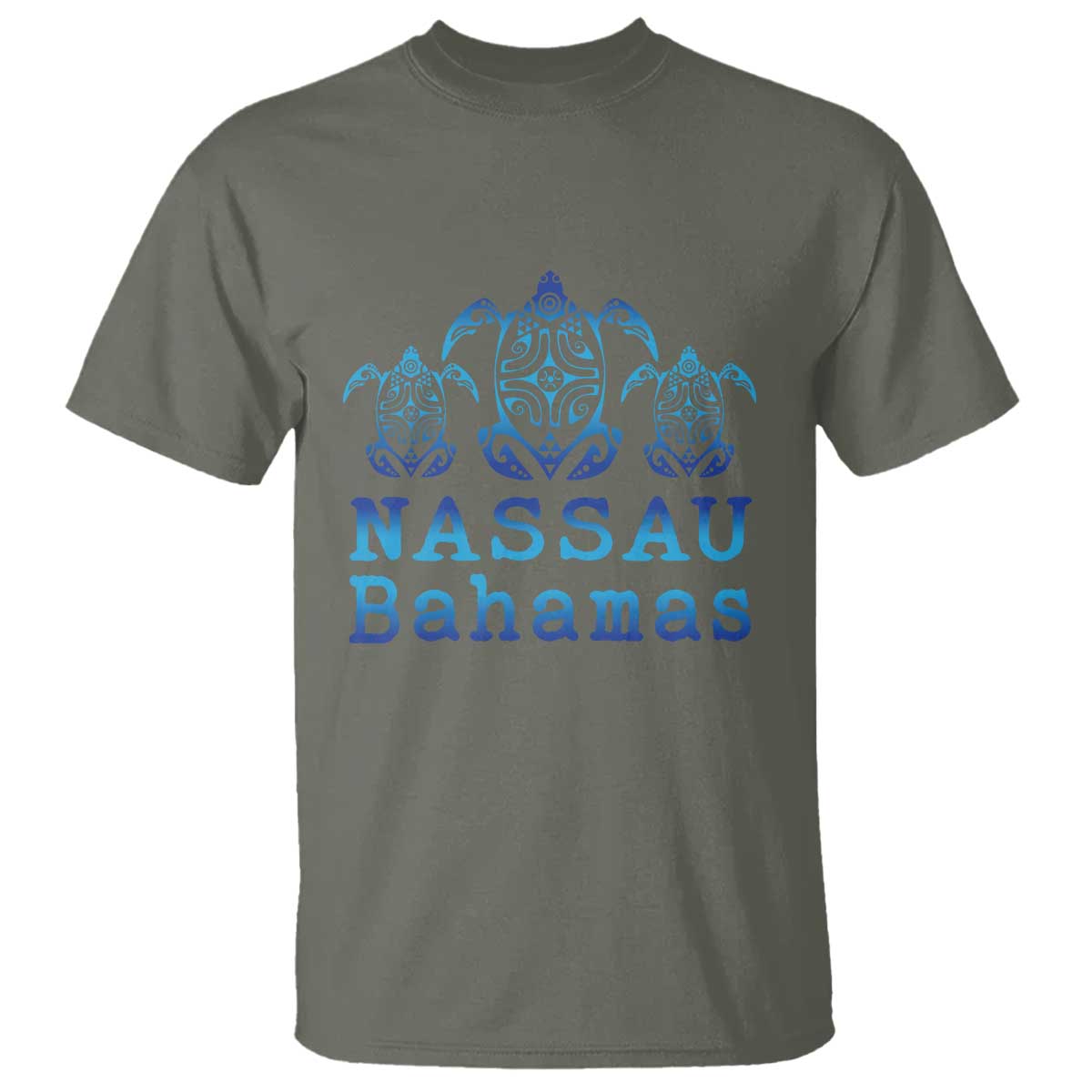 Nassau Souvenir T Shirt Sea Turtle Bahamas Beach Vacation TS10 Military Green Print Your Wear