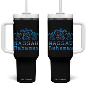 Nassau Souvenir Tumbler With Handle Sea Turtle Bahamas Beach Vacation TS10 One Size: 40 oz Black Print Your Wear