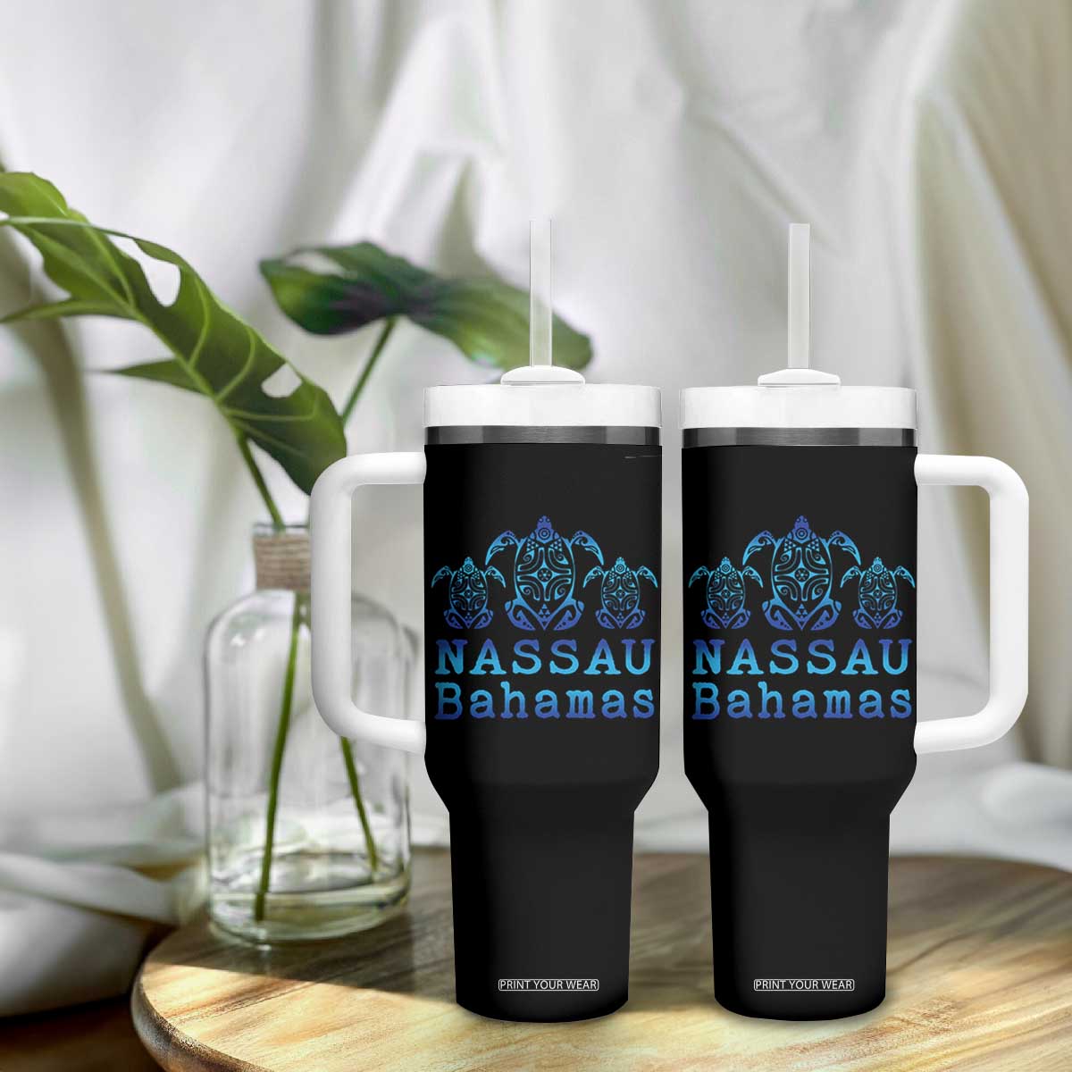 Nassau Souvenir Tumbler With Handle Sea Turtle Bahamas Beach Vacation TS10 Print Your Wear