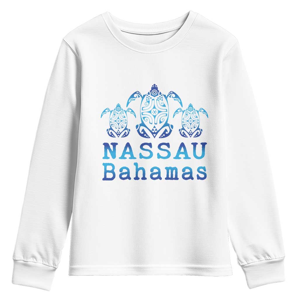 Nassau Souvenir Youth Sweatshirt Sea Turtle Bahamas Beach Vacation TS10 White Print Your Wear