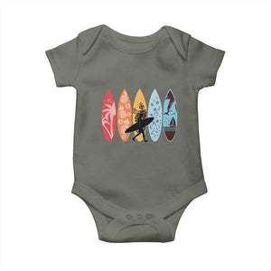 Surfboarder Baby Onesie Hawaii Wave Surfing Surfboard Lover Beach Surfer TS10 Military Green Print Your Wear