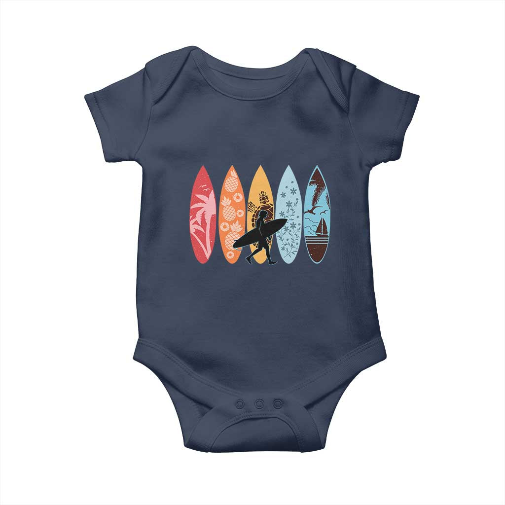 Surfboarder Baby Onesie Hawaii Wave Surfing Surfboard Lover Beach Surfer TS10 Navy Print Your Wear