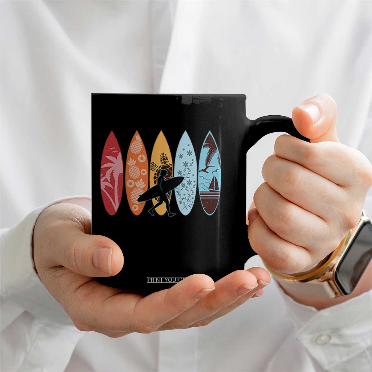 Surfboarder Coffee Mug Hawaii Wave Surfing Surfboard Lover Beach Surfer TS10 Print Your Wear
