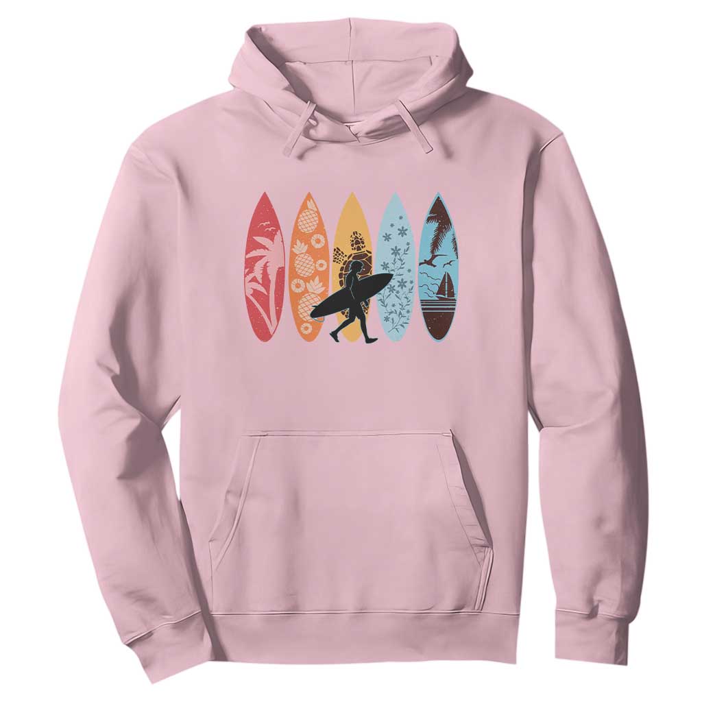 Surfboarder Hoodie Hawaii Wave Surfing Surfboard Lover Beach Surfer TS10 Light Pink Print Your Wear