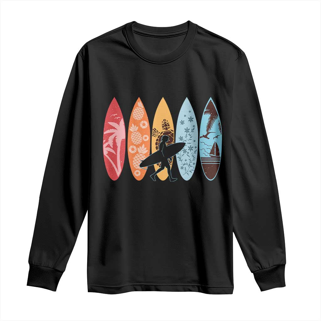 Surfboarder Long Sleeve Shirt Hawaii Wave Surfing Surfboard Lover Beach Surfer TS10 Black Print Your Wear