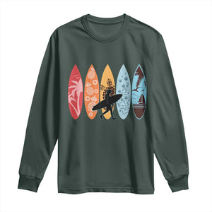 Surfboarder Long Sleeve Shirt Hawaii Wave Surfing Surfboard Lover Beach Surfer TS10 Dark Forest Green Print Your Wear