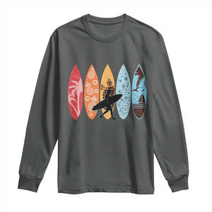 Surfboarder Long Sleeve Shirt Hawaii Wave Surfing Surfboard Lover Beach Surfer TS10 Dark Heather Print Your Wear