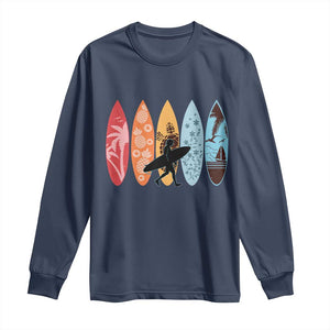 Surfboarder Long Sleeve Shirt Hawaii Wave Surfing Surfboard Lover Beach Surfer TS10 Navy Print Your Wear