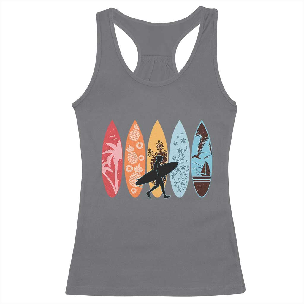 Surfboarder Racerback Tank Top Hawaii Wave Surfing Surfboard Lover Beach Surfer TS10 Charcoal Print Your Wear