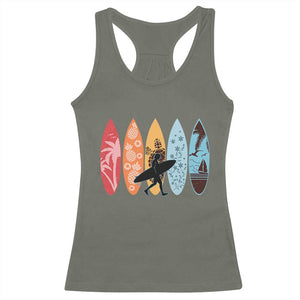 Surfboarder Racerback Tank Top Hawaii Wave Surfing Surfboard Lover Beach Surfer TS10 Military Green Print Your Wear