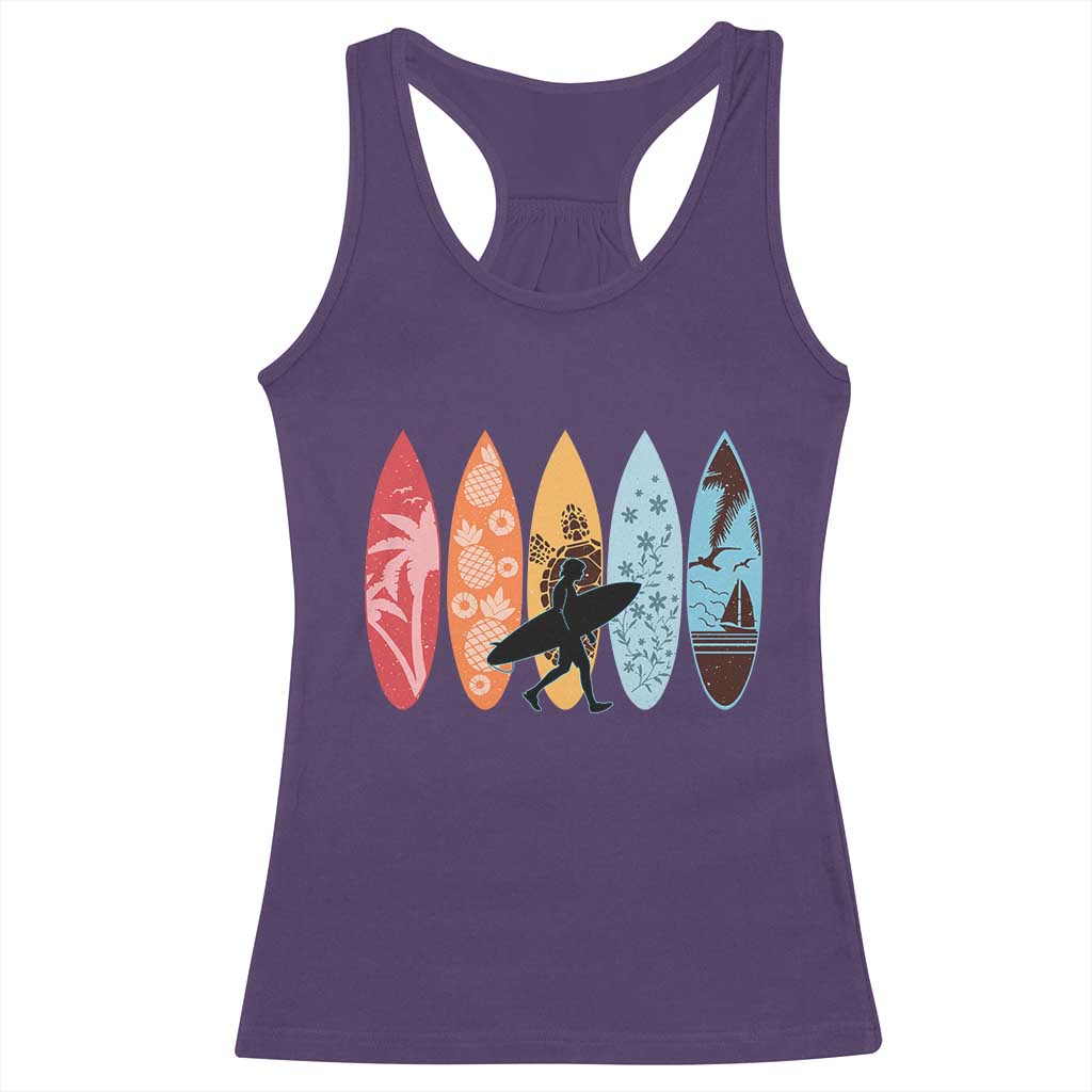 Surfboarder Racerback Tank Top Hawaii Wave Surfing Surfboard Lover Beach Surfer TS10 Purple Print Your Wear