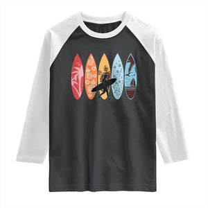 Surfboarder Raglan Shirt Hawaii Wave Surfing Surfboard Lover Beach Surfer TS10 Black White Print Your Wear