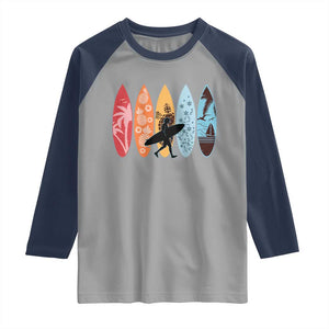 Surfboarder Raglan Shirt Hawaii Wave Surfing Surfboard Lover Beach Surfer TS10 Sport Gray Navy Print Your Wear