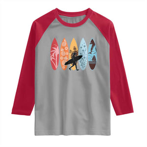 Surfboarder Raglan Shirt Hawaii Wave Surfing Surfboard Lover Beach Surfer TS10 Sport Gray Red Print Your Wear