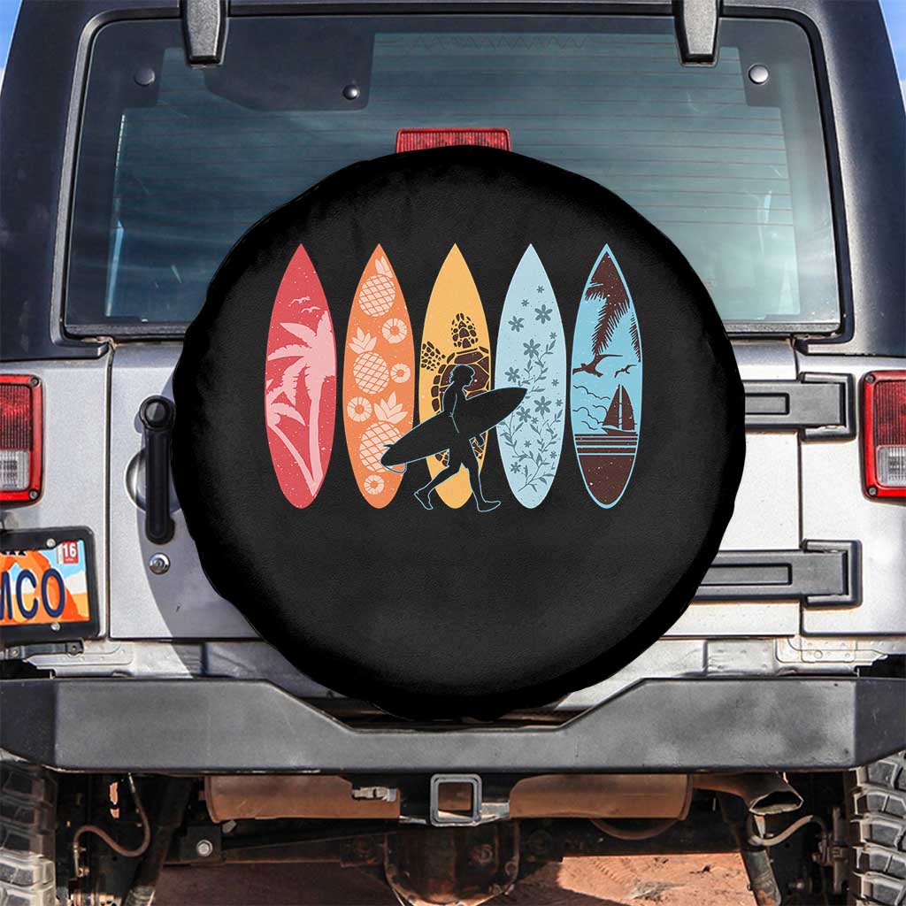 Surfboarder Spare Tire Cover Hawaii Wave Surfing Surfboard Lover Beach Surfer TS10 No hole Black Print Your Wear