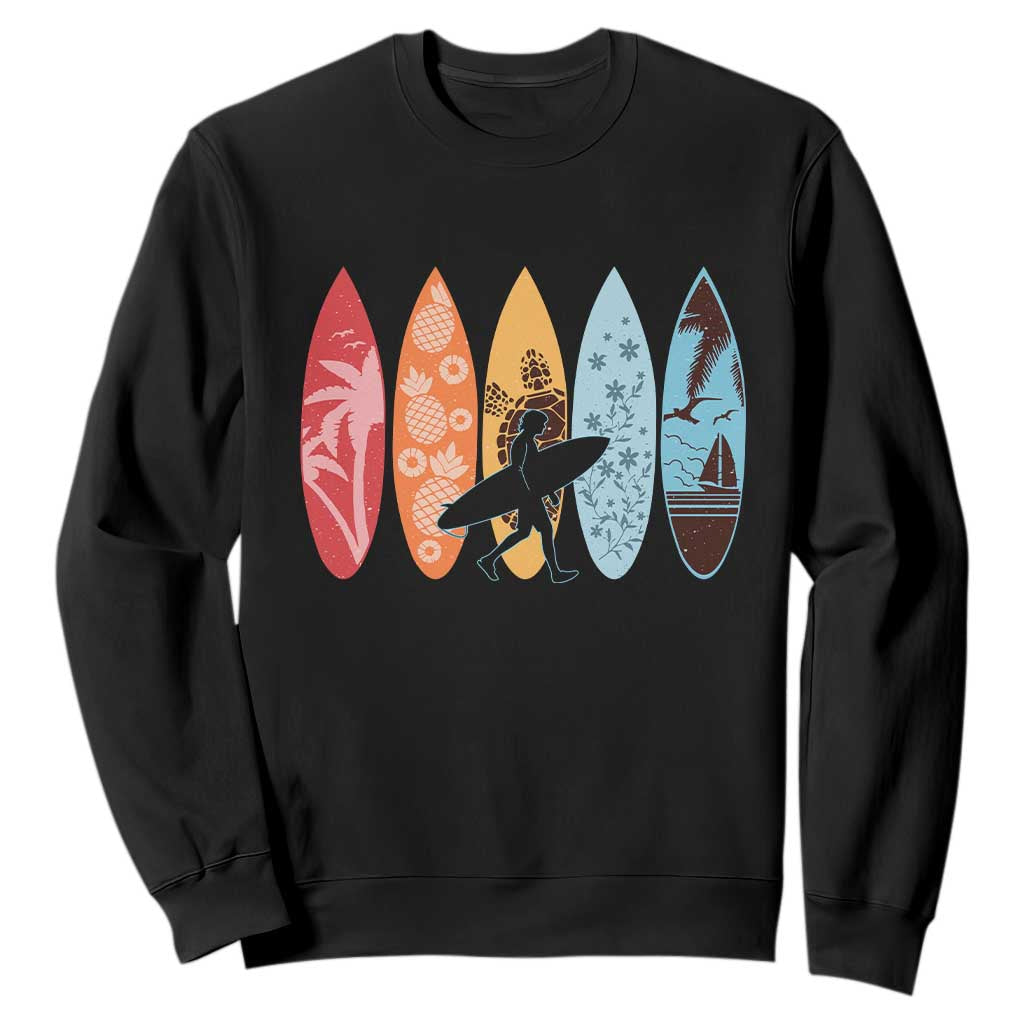 Surfboarder Sweatshirt Hawaii Wave Surfing Surfboard Lover Beach Surfer TS10 Black Print Your Wear