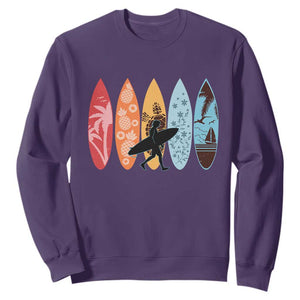 Surfboarder Sweatshirt Hawaii Wave Surfing Surfboard Lover Beach Surfer TS10 Purple Print Your Wear