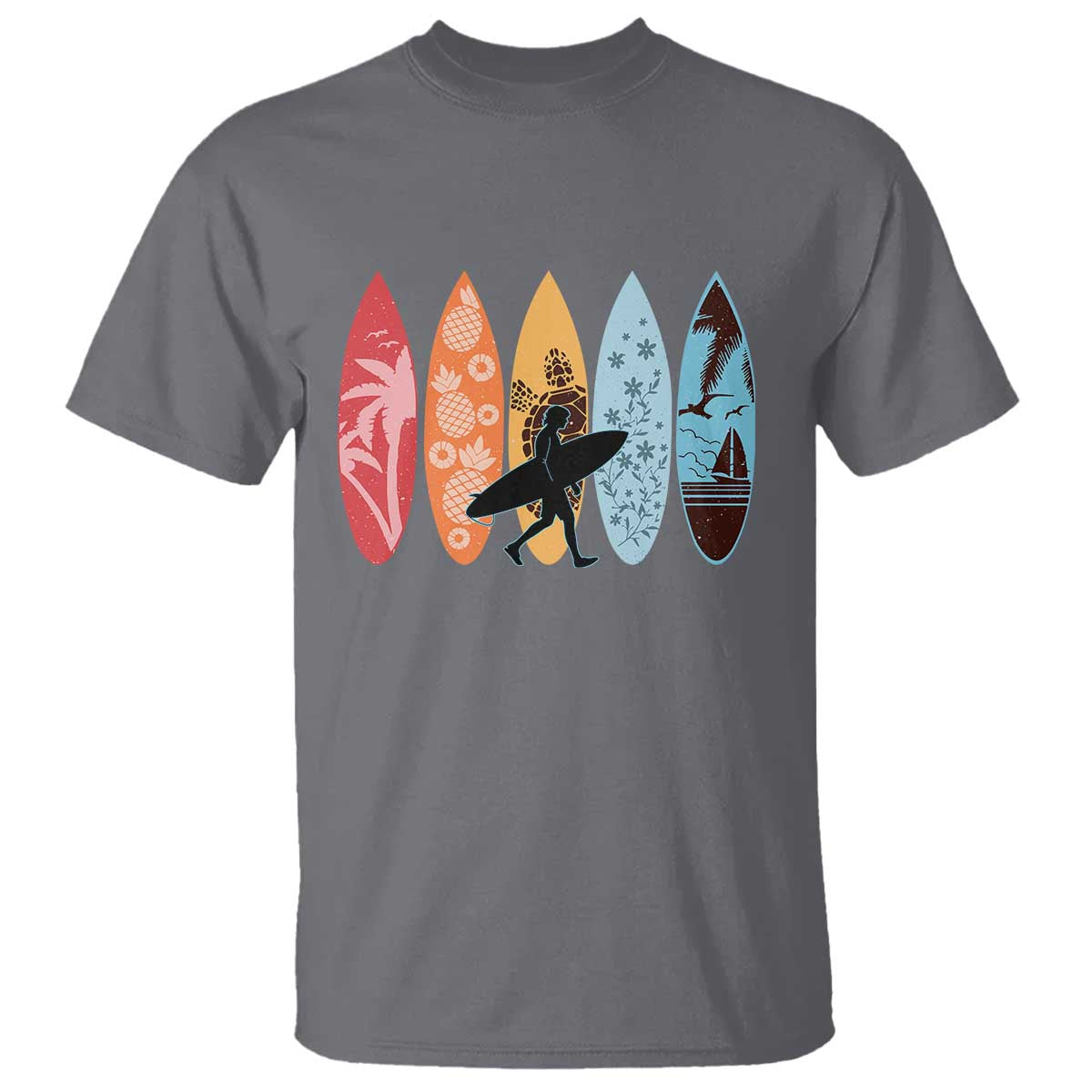 Surfboarder T Shirt Hawaii Wave Surfing Surfboard Lover Beach Surfer TS10 Charcoal Print Your Wear