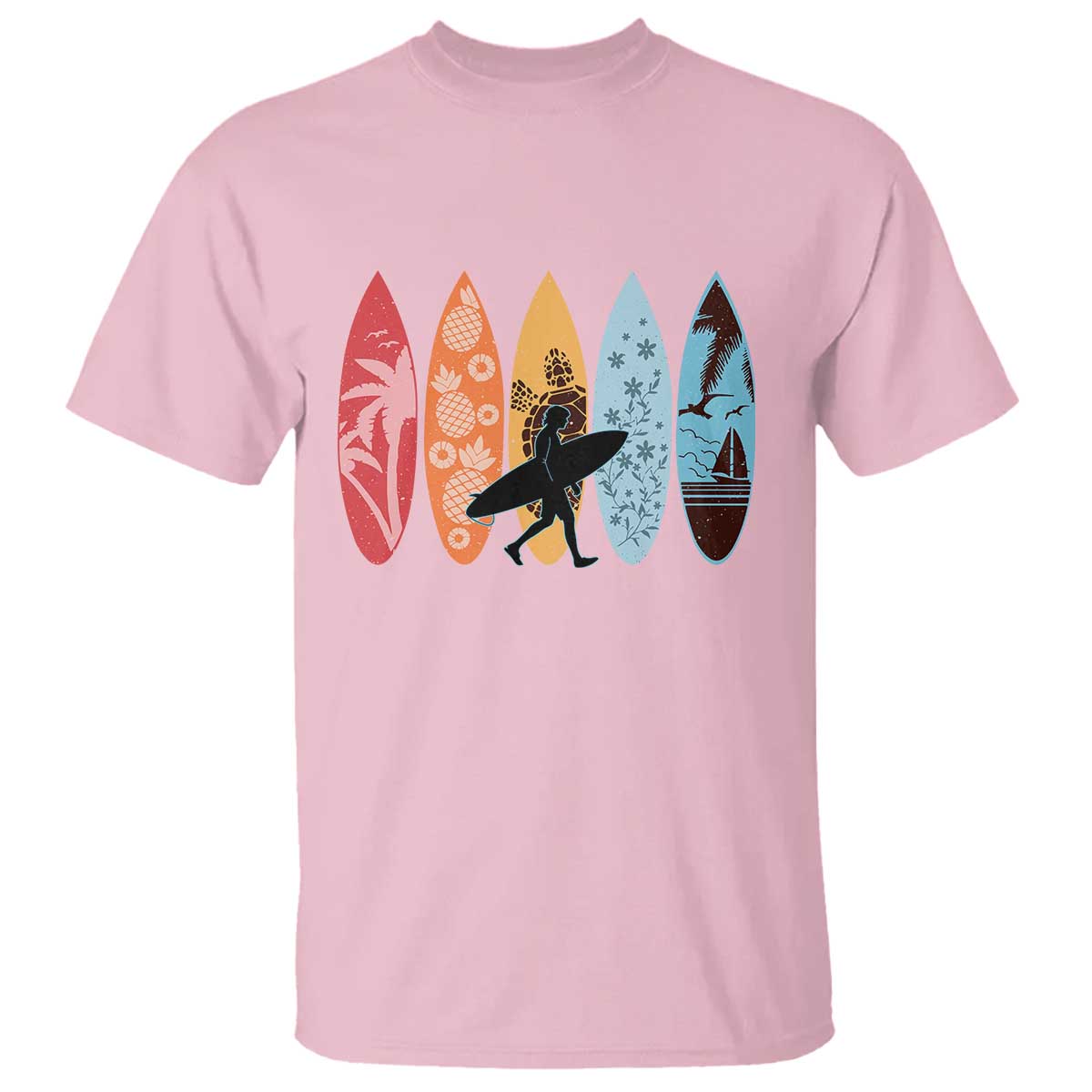 Surfboarder T Shirt Hawaii Wave Surfing Surfboard Lover Beach Surfer TS10 Light Pink Print Your Wear