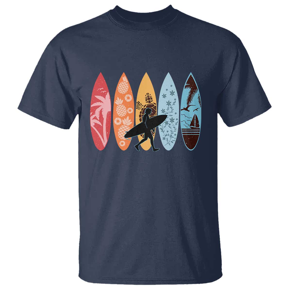 Surfboarder T Shirt Hawaii Wave Surfing Surfboard Lover Beach Surfer TS10 Navy Print Your Wear
