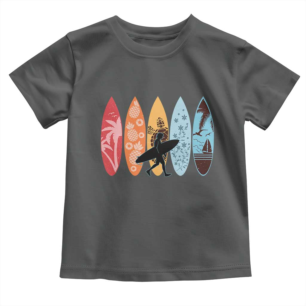 Surfboarder Toddler T Shirt Hawaii Wave Surfing Surfboard Lover Beach Surfer TS10 Dark Heather Print Your Wear