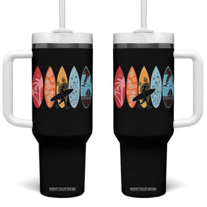 Surfboarder Tumbler With Handle Hawaii Wave Surfing Surfboard Lover Beach Surfer TS10 One Size: 40 oz Black Print Your Wear