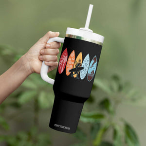 Surfboarder Tumbler With Handle Hawaii Wave Surfing Surfboard Lover Beach Surfer TS10 Print Your Wear