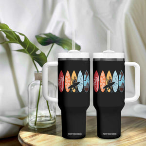 Surfboarder Tumbler With Handle Hawaii Wave Surfing Surfboard Lover Beach Surfer TS10 Print Your Wear
