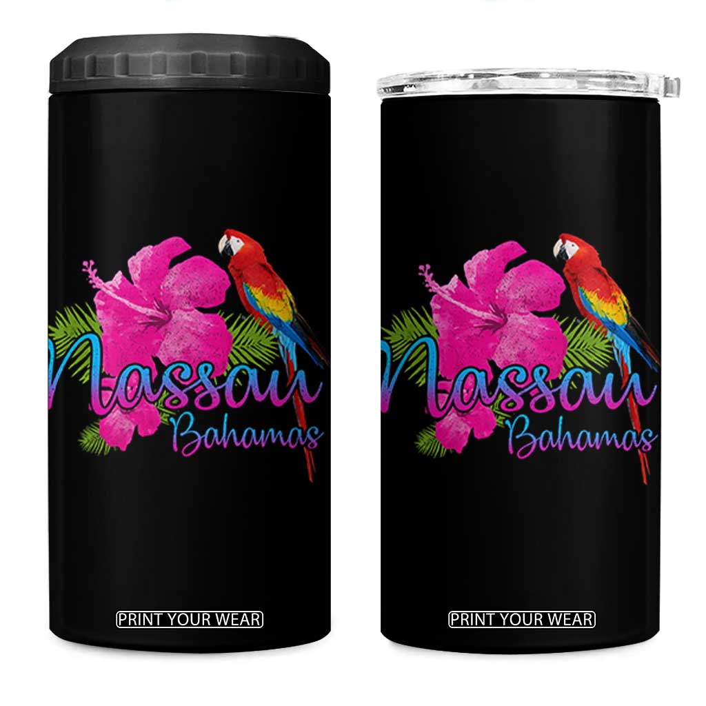 Nassau Souvenir 4 in 1 Can Cooler Tumbler Caribbean Bahamas Beach Vacation TS10 One Size: 16 oz Black Print Your Wear
