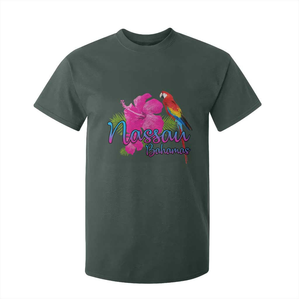 Nassau Souvenir T Shirt For Kid Caribbean Bahamas Beach Vacation TS10 Dark Forest Green Print Your Wear