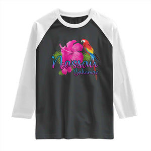 Nassau Souvenir Raglan Shirt Caribbean Bahamas Beach Vacation TS10 Black White Print Your Wear