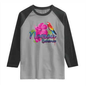 Nassau Souvenir Raglan Shirt Caribbean Bahamas Beach Vacation TS10 Sport Gray Black Print Your Wear