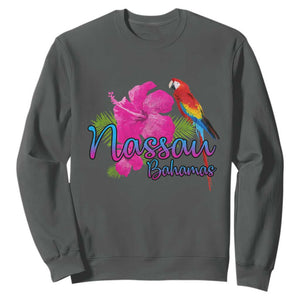 Nassau Souvenir Sweatshirt Caribbean Bahamas Beach Vacation TS10 Dark Heather Print Your Wear