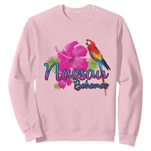 Nassau Souvenir Sweatshirt Caribbean Bahamas Beach Vacation TS10 Light Pink Print Your Wear