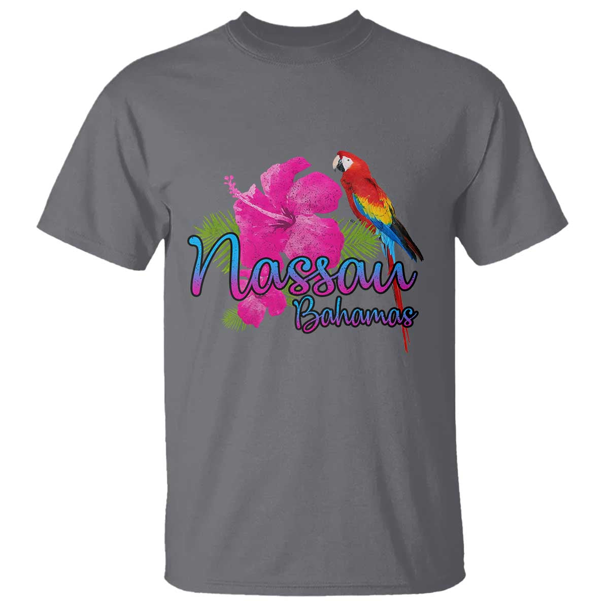 Nassau Souvenir T Shirt Caribbean Bahamas Beach Vacation TS10 Charcoal Print Your Wear