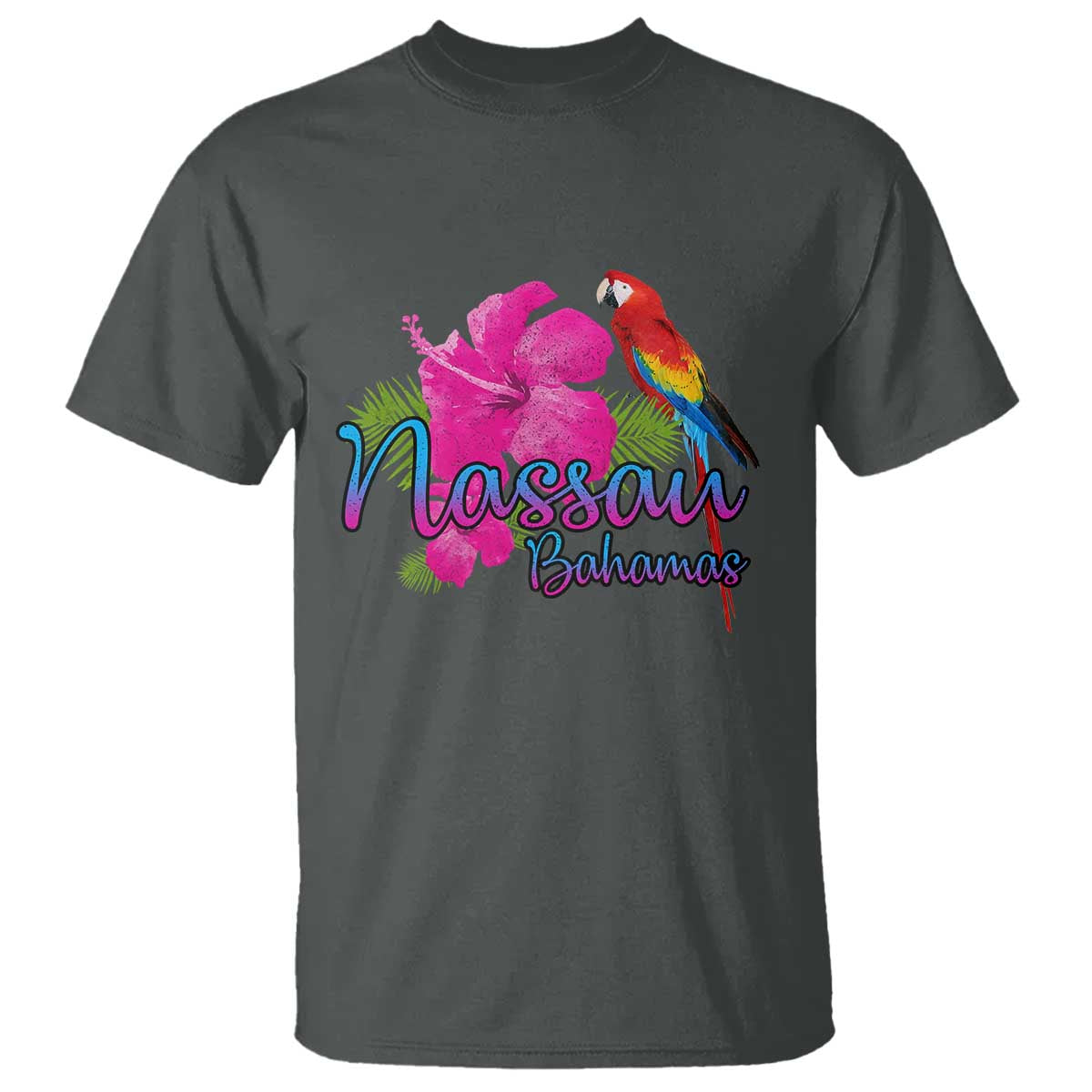 Nassau Souvenir T Shirt Caribbean Bahamas Beach Vacation TS10 Dark Heather Print Your Wear