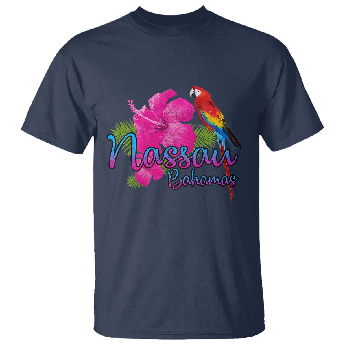 Nassau Souvenir T Shirt Caribbean Bahamas Beach Vacation TS10 Navy Print Your Wear